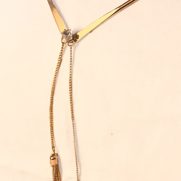 Gold tassel statement necklace - Picture 2 of 2